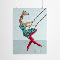 AmericanFlat Giraffe on Swing by Coco de Paris Poster Art Print
