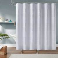 Домашни дизайни бели вафли за душ завеса с бели ивици