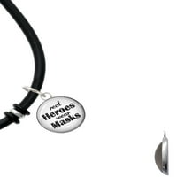 Delight Jewelry Silvertone Smile With Smiley Face Rectangle Dome Real Heroes Носят маски черен гумен чар гривна