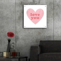 Епично изкуство „Love Heart“ от Ann Kelle Designs, Acrylic Glass Wall Art, 24 x24
