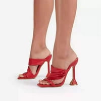 Женски удобни квадратни пръчици на пръст на помпи на висок ток Отворени обувки на пръсти Работен офис рокля парти, високи токчета