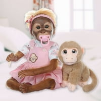 Преродени бебешки кукли прекрасни маймунски кукла мек силиконов памучен тяло удобно мохер реалистични играчки