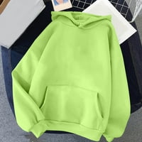 Oalirro Fashion Trendy Hoodies Fall and Winter Comfort Colors Sweatshirt Crew Neck Long Loweve Blouses за жени Небрежни с джобна реколта пуловер зелено