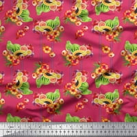Soimoi Velvet Fabric Flowers & Mi Fruits Fabric щампи по двор широк