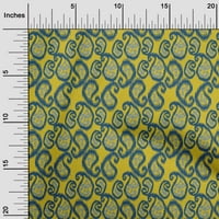 OneOone Cotton Flet Fabric Paisley Ikat Printed Fabric Yard Wide