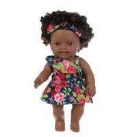 Черно африканско черно бебе сладко къдрава черна винилова бебешка играчка
