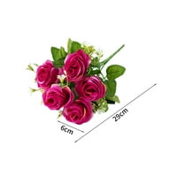 Куп изкуствено цвете реалистично докосване лесно да се грижи за вилици Глави Симулация на розов букет Декорация Домашен декор
