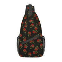 Червени рози раница гърди чанта за прашка кръстосана чанта за рамо на ден за туризъм Пътуващи жени мъже