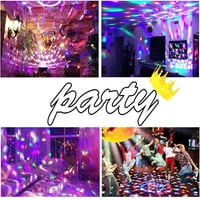 Josliki Disco Ball Party Lights Преносими въртящи се светлини Звук активиран LED Строб Светлинен цвят с дистанционно и USB щепсел за автомобили домашна стая Деца рожден ден танцов сватбена шоу клуб Pub Xmas